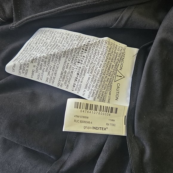 Zara Women Black Collared Long Sleeve Viscose Blazer Drawstring 90s Size M - Picture 9 of 10